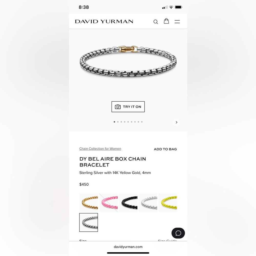Bel Aire Box Chain Bracelet in Silver and Gold